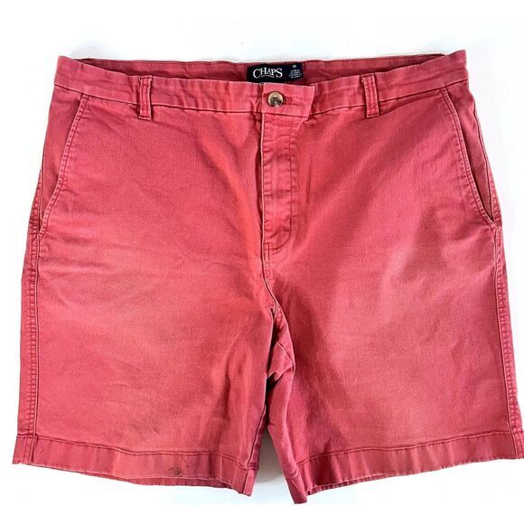 Chaps Ralph Lauren Shorts Men's  40 Red Stretch Chino‎ Cotton Flat Front - Picture 8 of 8